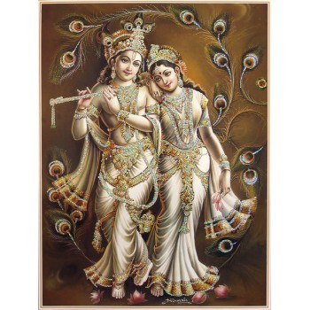 Lord Radhakrishna poster with glitter